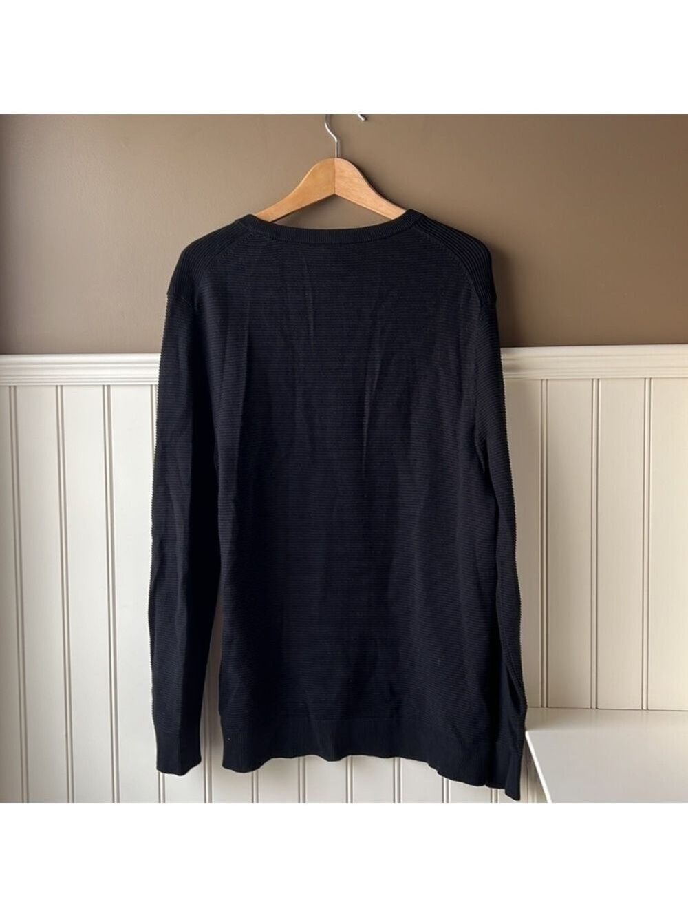 Bench Black Cotton Ribbed Sweater Size Medium - Picture 8 of 9